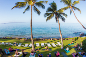 maui beach yoga class